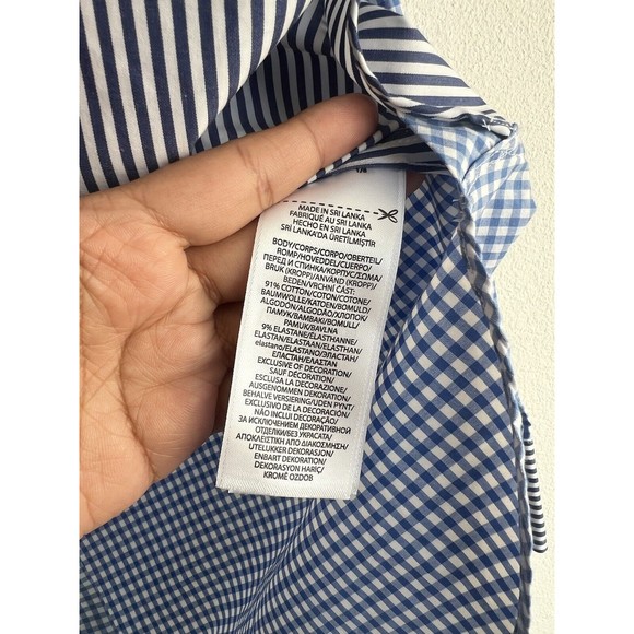 Polo Ralph Lauren Poplin Stripe Check Colorblock Button Down Slim Fit Shirt S - Picture 5 of 9